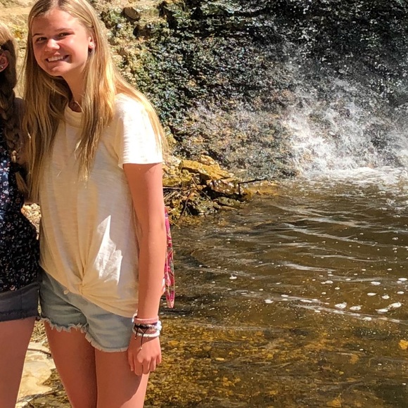 striped tee with built in tie! - Picture 4 of 5